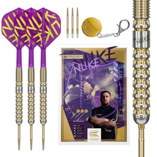 LUKE LITTLER G1 PRODIGY 90% TUNGSTEN SP STEEL TIP DARTS BY TARGET